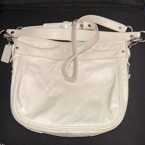 Coach Zoe Cream Leather Hobo Bag w/ Pink Interior - Picture 5 of 5